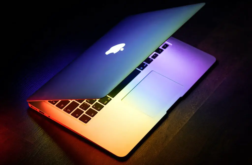 Apple MacBook open on a desk