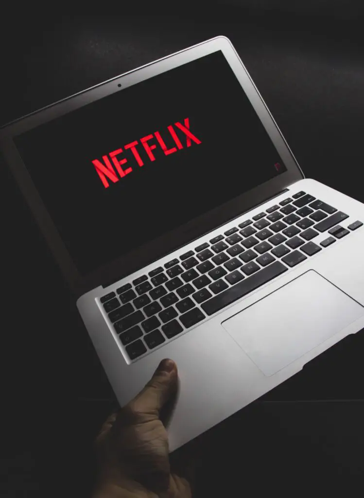 Netflix logo displayed on a laptop screen.